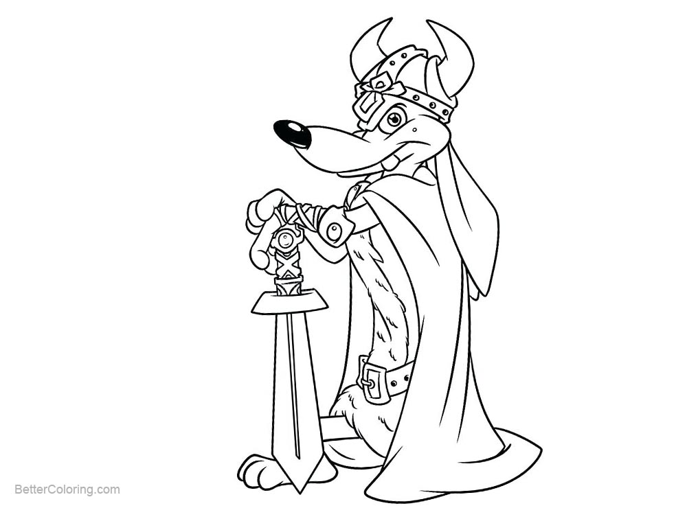 Free All Dogs go to Heaven Coloring Pages Viking Warrior printable