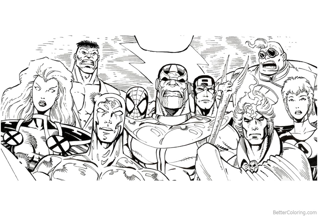 Avengers Infinity War Characters Coloring Pages Super Heros - Free