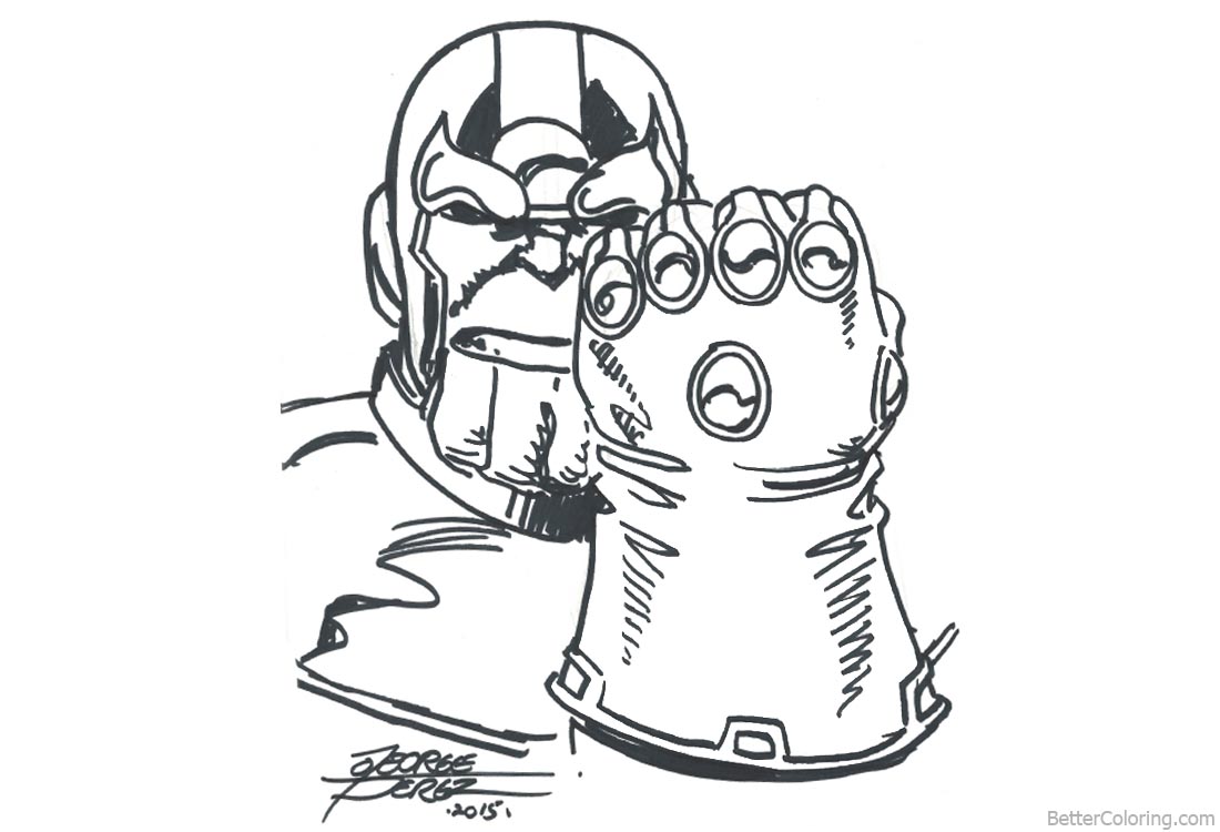 Download Avengers Infinity War Coloring Pages Thanos by George Perez - Free Printable Coloring Pages