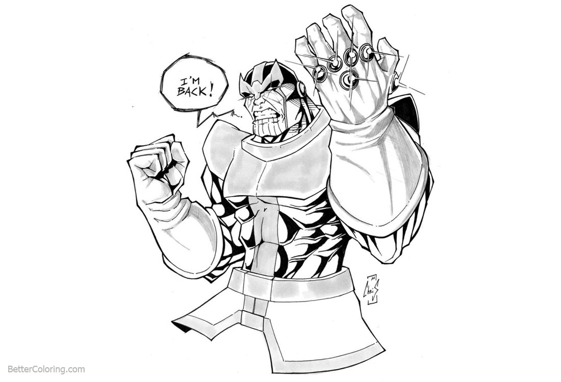Avengers Infinity War Coloring Pages Thanos by spidertof ...