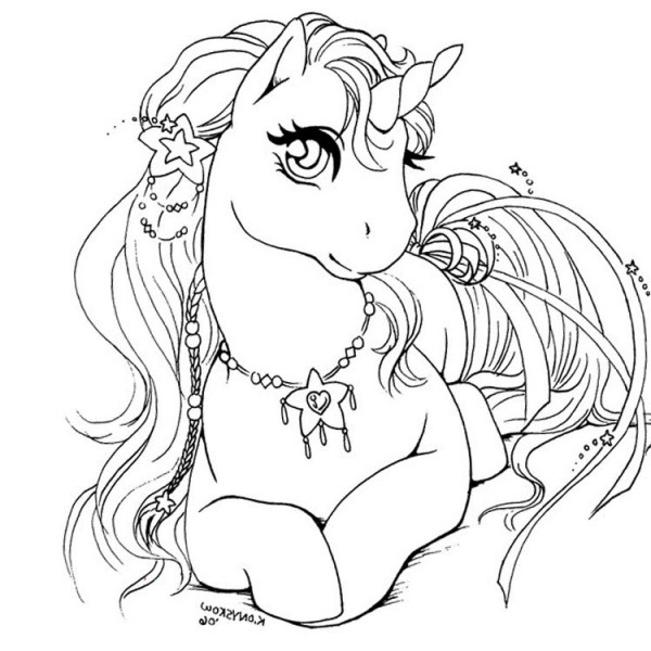 Cute Girl Unicorn Coloring Pages
