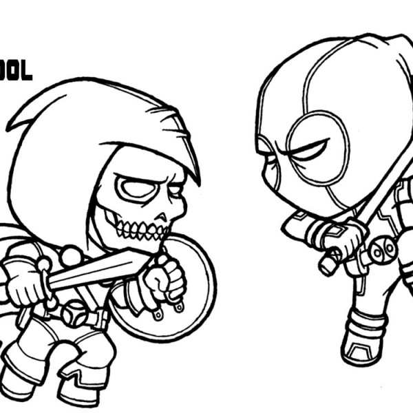 Baby Deadpool Coloring Pages Hand Drawing - Free Printable Coloring Pages