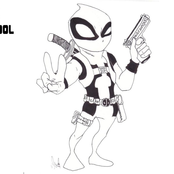 Baby Deadpool Coloring Pages by little raid - Free Printable Coloring Pages