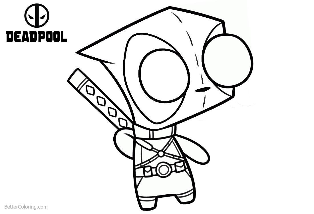 Baby Deadpool Coloring Pages printable for free