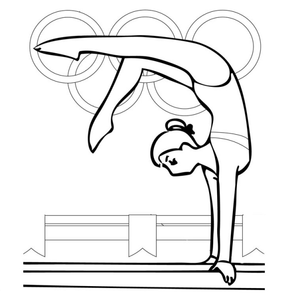 Gymnastics Coloring Pages Trampoline Line Art - Free Printable Coloring