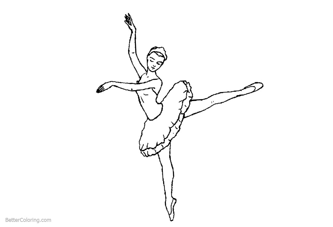 Ballet Coloring Pages Cute Dancer printable for free