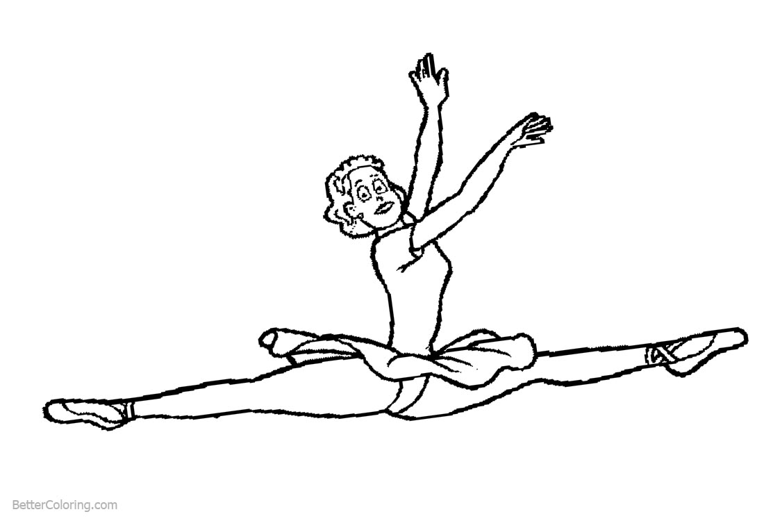 Ballet Coloring Pages Dancer Jumping printable for free
