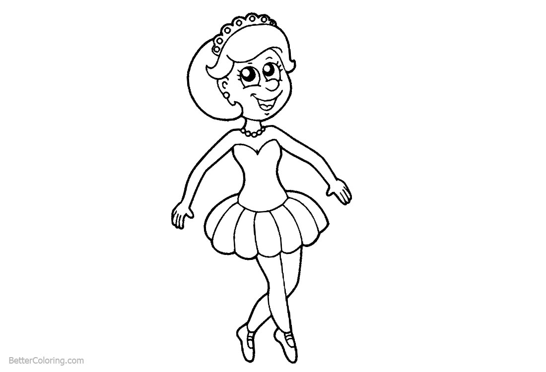 Ballet Coloring Pages Greeting Ballerina printable for free