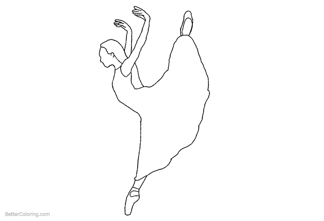 Ballet Coloring Pages Outline Drawing printable for free