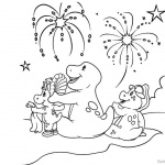 Barney Coloring Pages Beautiful Fireworks