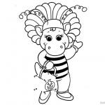 Barney Coloring Pages Bee Style