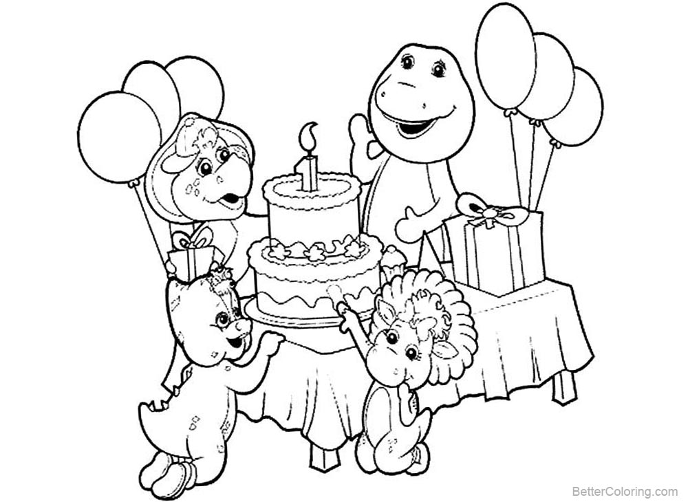 Barney Coloring Pages Birthday Party - Free Printable Coloring Pages