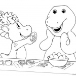 Barney Coloring Pages Color the Eggs