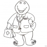 Barney Coloring Pages Doctor Style