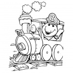 Barney Coloring Pages Drive A Train