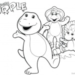 Barney Coloring Pages Family Selfie