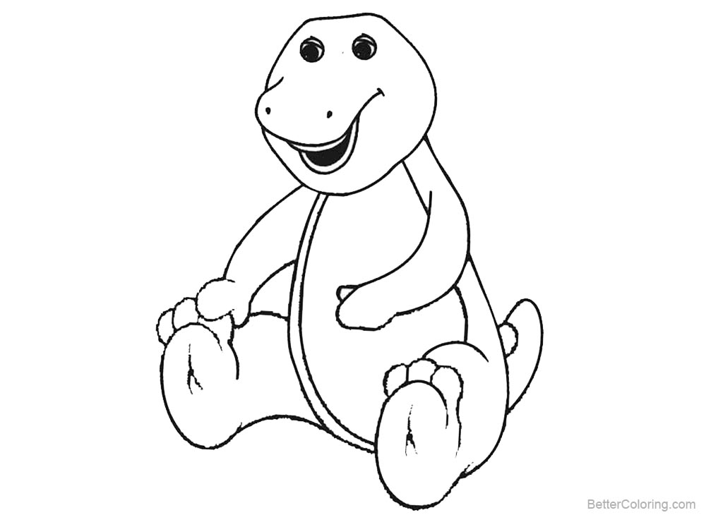 Barney Coloring Pages Line Art printable for free