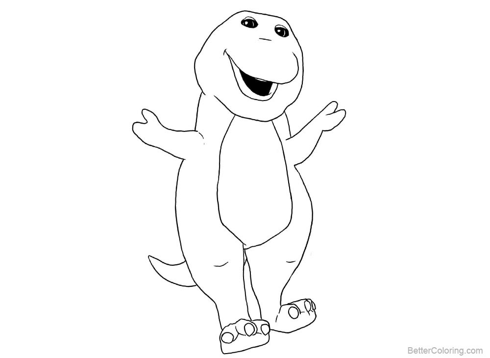 Barney Coloring Pages Line Drawing printable for free