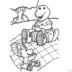 Barney Coloring Pages Picnic