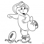 Barney Coloring Pages Play Baseball