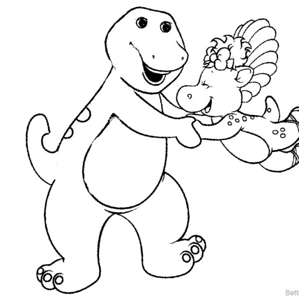 Barney Coloring Pages Be My Valentine - Free Printable Coloring Pages