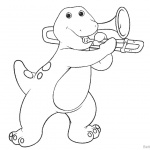 Barney Coloring Pages Play Trombone