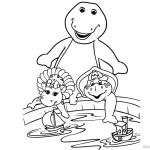 Barney Coloring Pages Play the Toy Ships