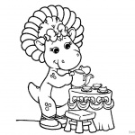 Barney Coloring Pages Prepare Tea