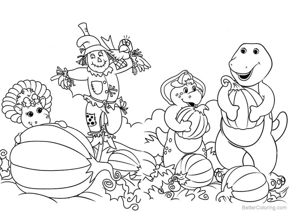 Barney Coloring Pages Pumpkin Harvest Free Printable Coloring Pages barney-coloring-pages-pumpkin-harvest-free-printable-coloring-pages