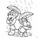 Barney Coloring Pages Rain