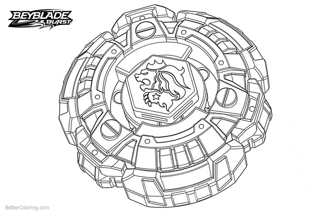 Beyblade Burst Coloring Pages with Lion - Free Printable Coloring Pages