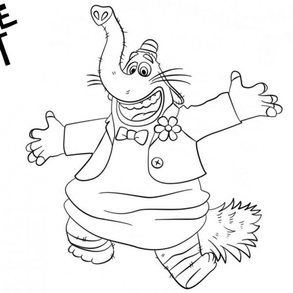 bing bong crying coloring page Disney inside out bing bong coloring ...