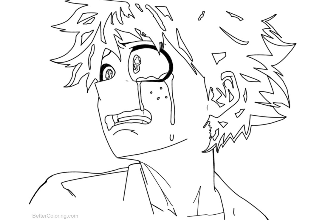 Boku No Hero Academia Coloring Pages Crying By Senpaidaiki Free 