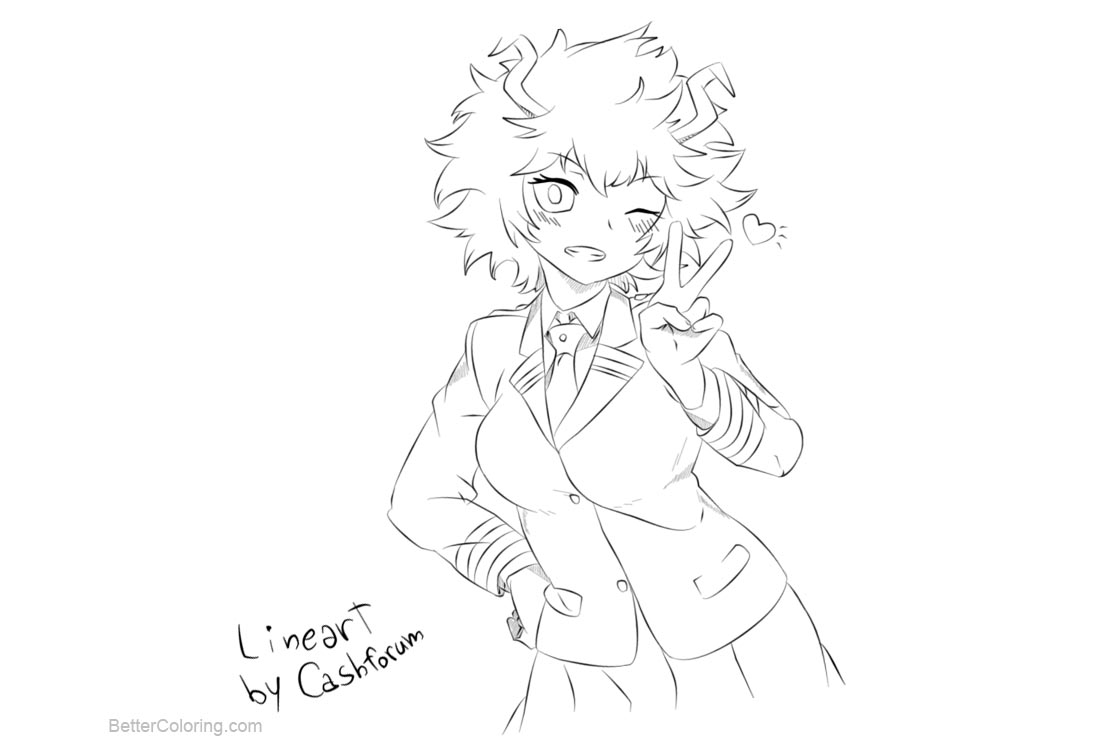 Boku No Hero Academia Coloring Pages Mina Ashido by caeshforum - Free ...