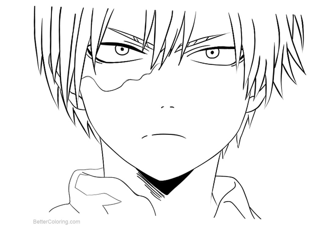 Download Boku No Hero Academia Coloring Pages Todoroki Lineart by ...