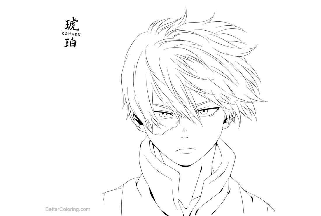 Boku No Hero Academia Shouto Todoroki Coloring Pages by Kohaku Art