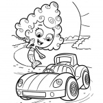 Bubble Guppies Coloring Pages Deema and Car