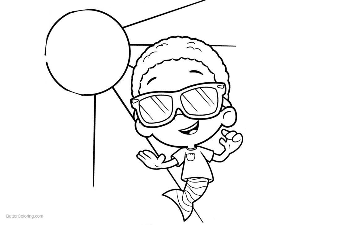Bubble Guppies Goby Coloring Pages Lineart printable for free
