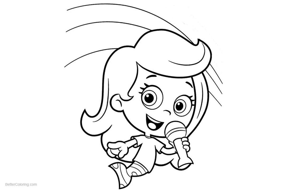 Bubble Guppies Molly Coloring Pages Singing printable for free