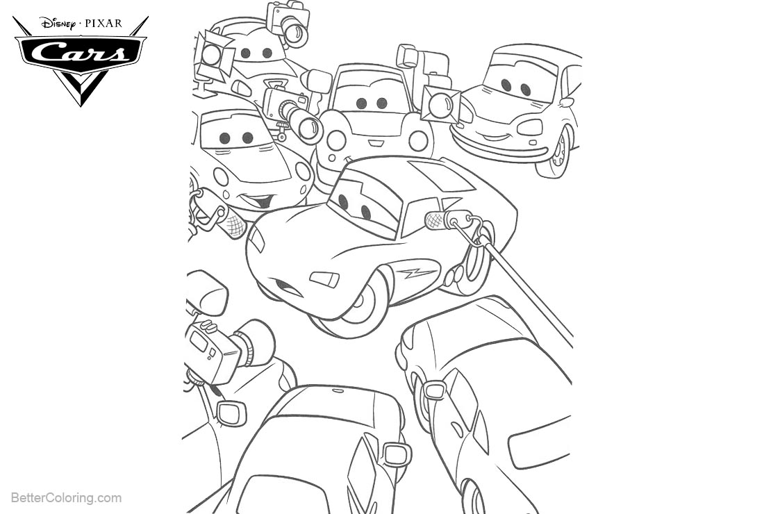 Cars Pixar Coloring Pages Characters printable for free