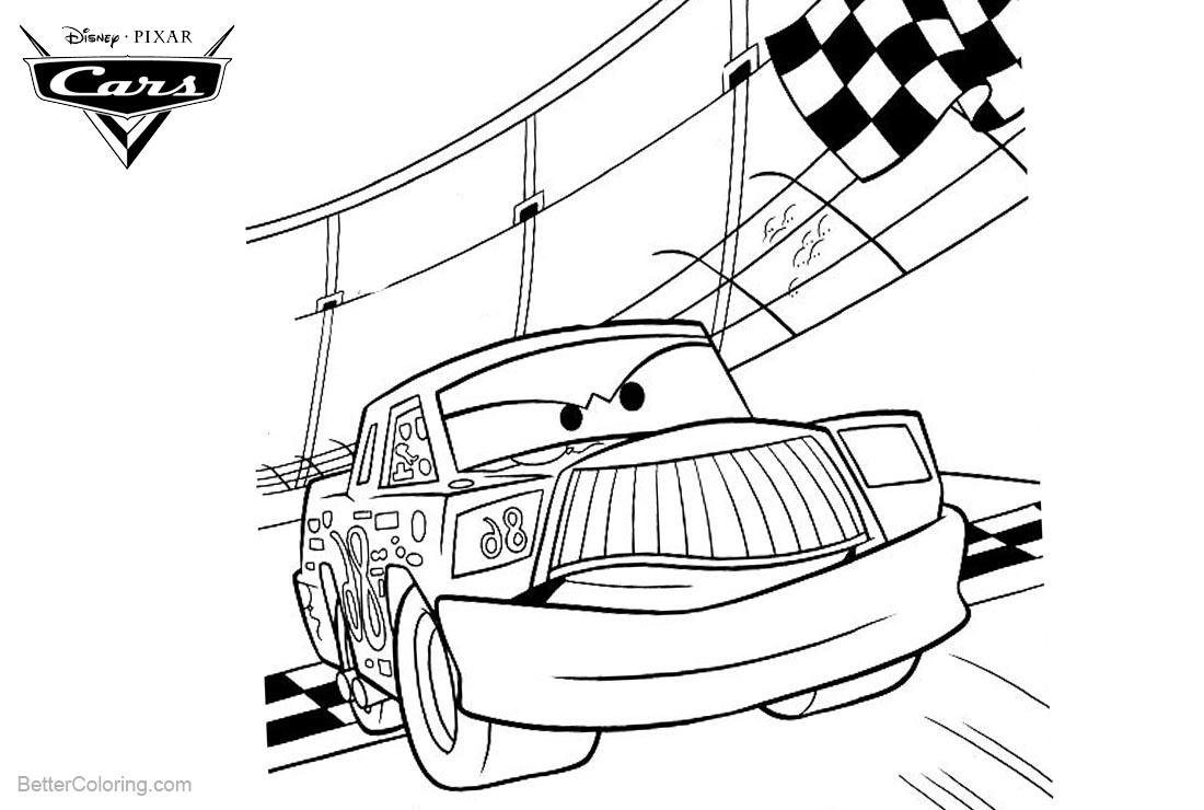 Cars Pixar Coloring Pages Chick Hicks Racing printable for free