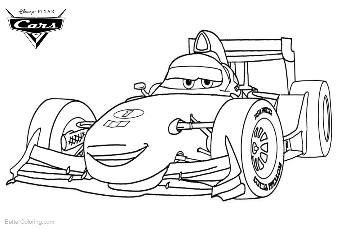 Cars Pixar Coloring Pages F1 Sports Car - Free Printable ...