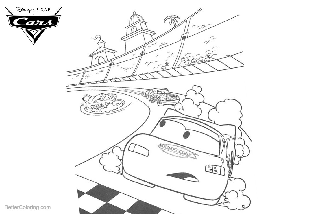Cars Pixar Coloring Pages Lightning McQueen printable for free