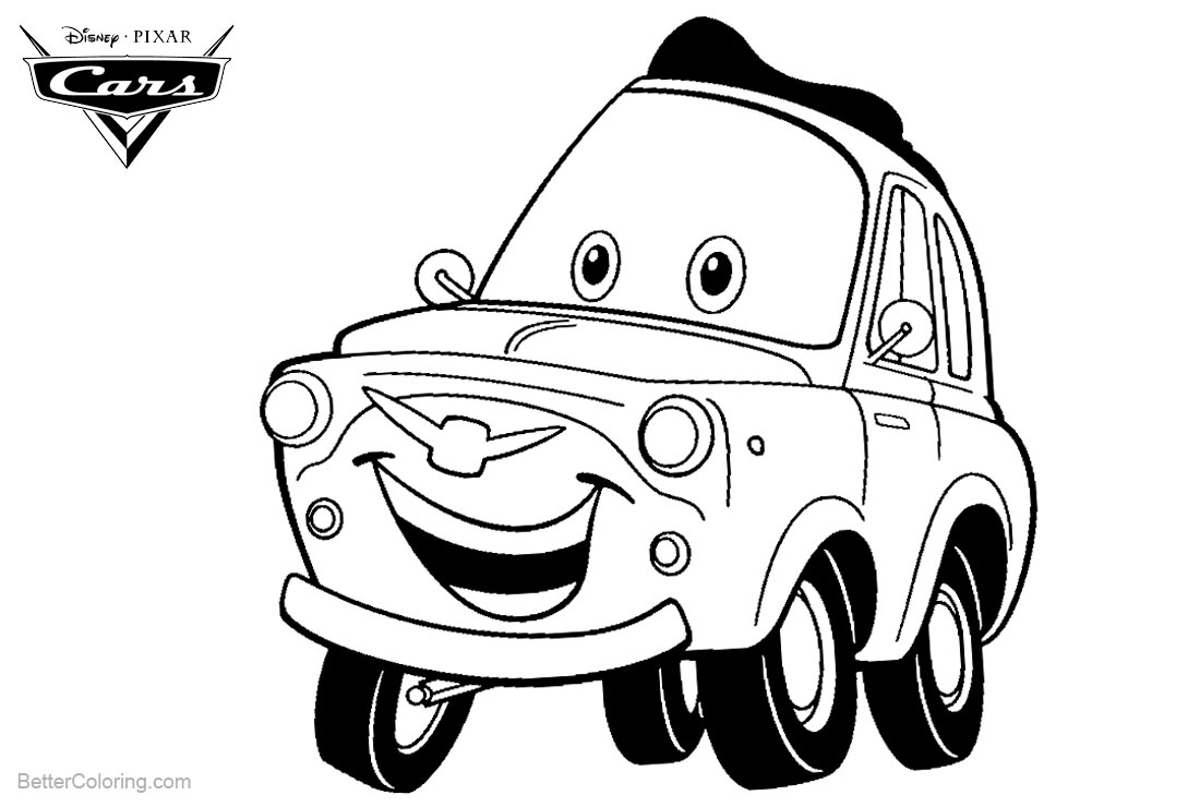 Download Cars Pixar Luigi Coloring Pages - Free Printable Coloring Pages