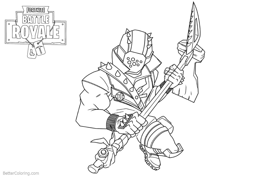 Characters from Fortnite Coloring Pages Black and White printable for free