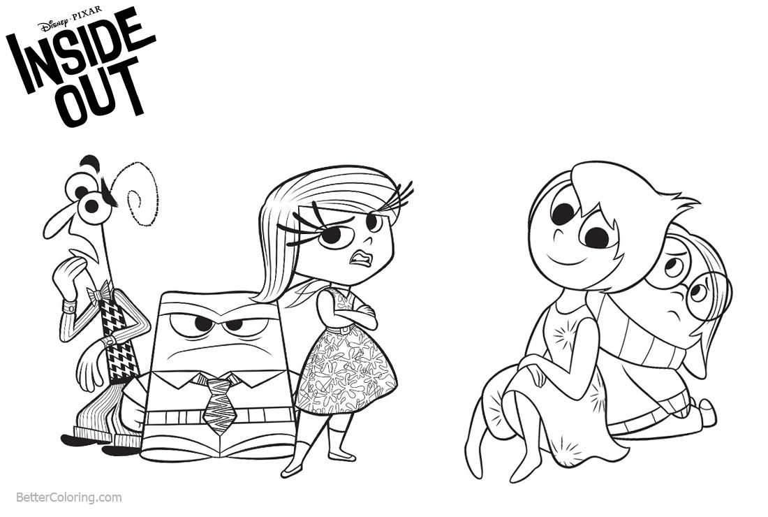 Characters from Inside Out Coloring Pages printable for free