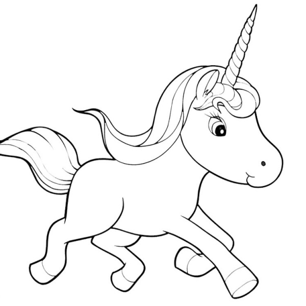 Unicorn Coloring Pages Chibi Lineart - Free Printable Coloring Pages