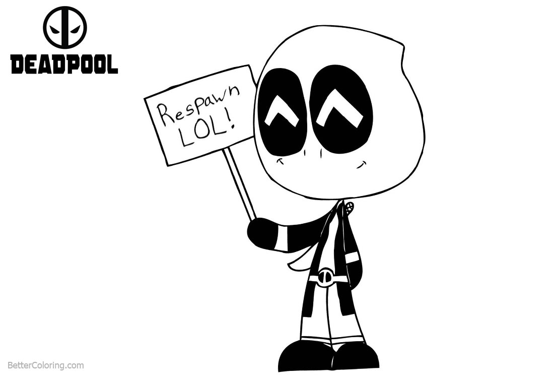 Chibi Deadpool Coloring Pages by phantomfaustfan printable for free