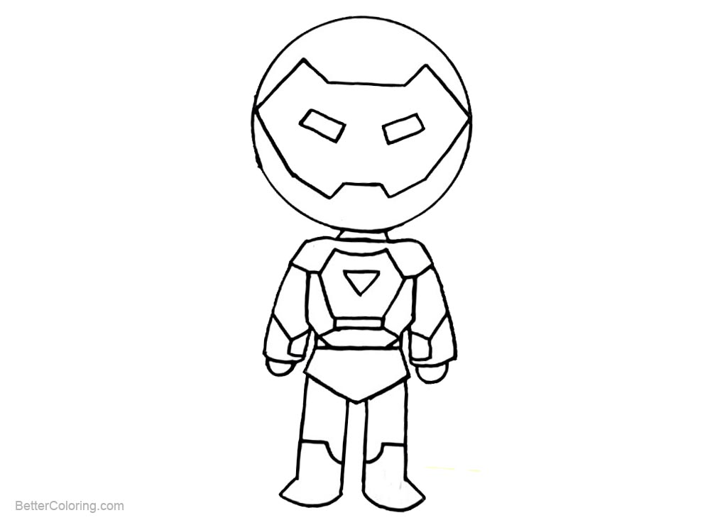 Free Chibi Iron Man Coloring Pages Easy Drawing printable