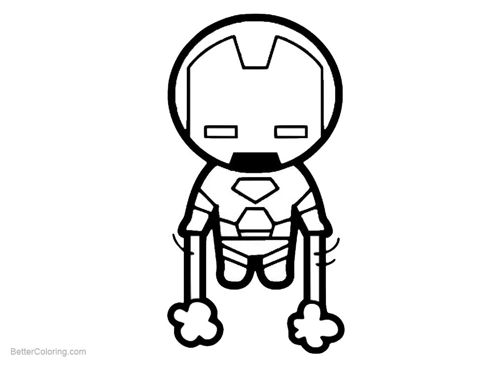 Free Chibi Iron Man Coloring Pages Simple Lineart printable